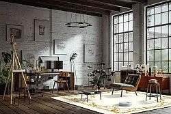Wilton rug - Silea (white/gold)