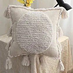 Kuddfodral - Boho Tassels (offwhite)