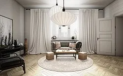 Round rug - Santi (beige/white)