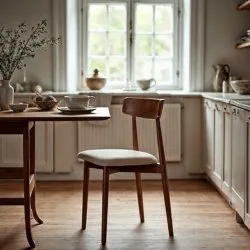 Chair - Ystad (walnut/beige) - 2 pcs