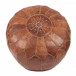 Pouf - Moroccan leather pouf (light brown)