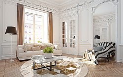 Round rug - Castello (beige/white)