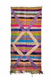 Moroccan Berber rug Boucherouite 125 x 265 cm