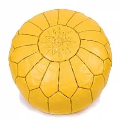 Pouf - Moroccan leather pouf (yellow)