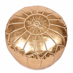 Pouf - Moroccan leather pouf (gold)