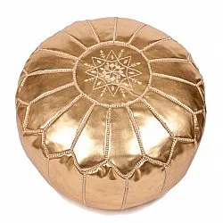 Pouf - Moroccan leather pouf (gold)