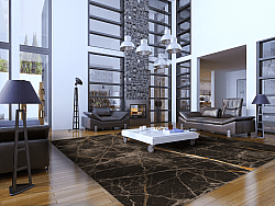 Wilton rug - Aris (black/gold)