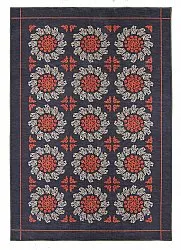 Wilton rug - Florina (grey/blue/orange)