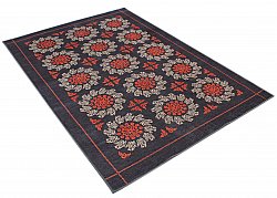 Wilton rug - Florina (grey/blue/orange)