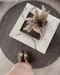 Round rug - Avafors Wool Bubble (brown)