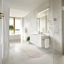 Oval bath mat - Bevin (offwhite)