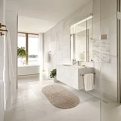 Oval bath mat - Embla (beige)