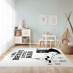 Childrens rugs - Camping Bear (white)
