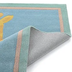Children's Rug - Giraffe Hand Tufted Wool Premium (light blue/multi)