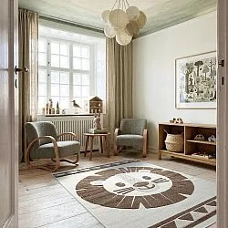 Children's Rug - Kind Lion (cream/brown)