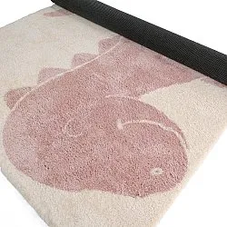 Children's Rug - Soft Dino (cream/pink)