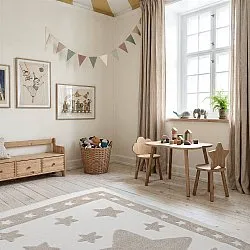 Children's Rug - Star Frame (cream/brown)