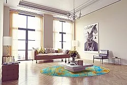 Round rug - Molina (blue)