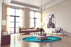 Round rug - Pardos (blue)