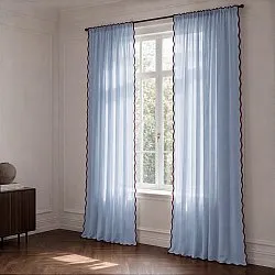 Curtains 2-pack - Cotton curtain Yrsa (blue)