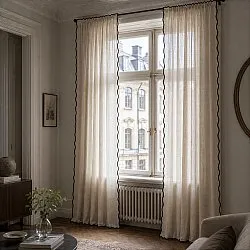 Curtains 2-pack - Cotton curtain Yrsa (light beige)