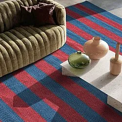 Cotton rug - Nilo (red/blue)