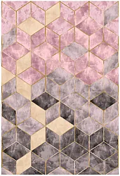 Wilton rug - Brendola (pink/grey/gold)