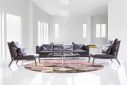 Round rug - Brendola (pink/grey/gold)