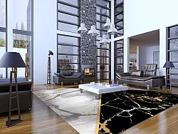 Wilton rug - Cassa (grey/black/gold)