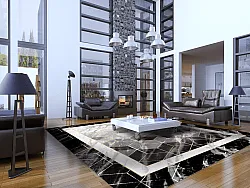Wilton rug - Castello (black/white)