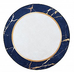 Round rug - Cerasia (navy/white/gold)
