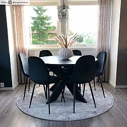 Round rug - Jodhpur Special Luxury Edition Viscose (light grey/beige)