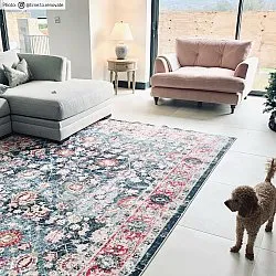 Wilton rug - Bouhjar (blue/pink/multi)