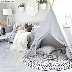 Round rug - Brussels Night (grey)