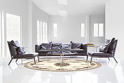 Round rug - Delpha (beige/multi)