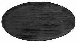 Round rug - Recycled PET with viscose look (black)