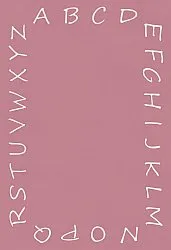 Childrens rugs - Alphabetic Border (pink)