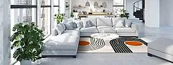 Wilton rug - Moudania (beige/black/orange)