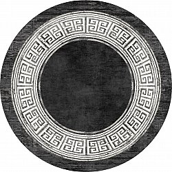 Round rug - Tilos (black/white)