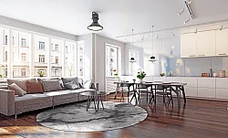 Round rug - Mermer (grey/white)