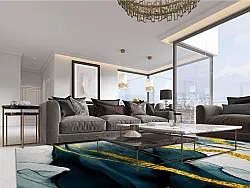 Wilton rug - Alvaro (blue/white/gold)