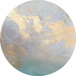 Round rug - Lesley (blue/grey/turquoise)