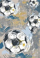 Childrens rugs - Cartoon Footballs (multi)