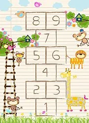 Childrens rugs - Counting Animals (multi)