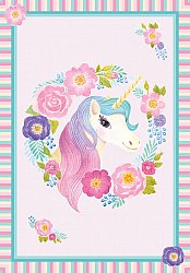 Childrens rugs - Unicorn Flowers (pink)