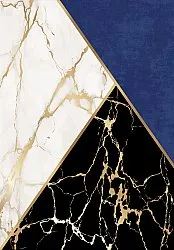 Wilton rug - Canelli (black/white/blue)