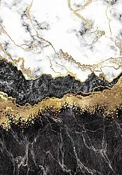 Wilton rug - Padova (black/white/gold)