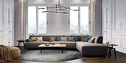 Round rug - Megara (grey)