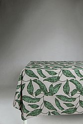 Cotton tablecloth - Leaves (green)