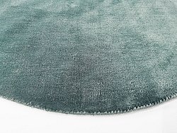 Round rug - Recycled PET with viscose look (steel blue)